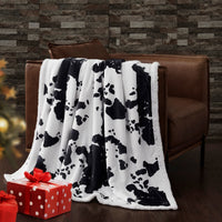 Elsa Cowhide Campfire Sherpa Throw Throw