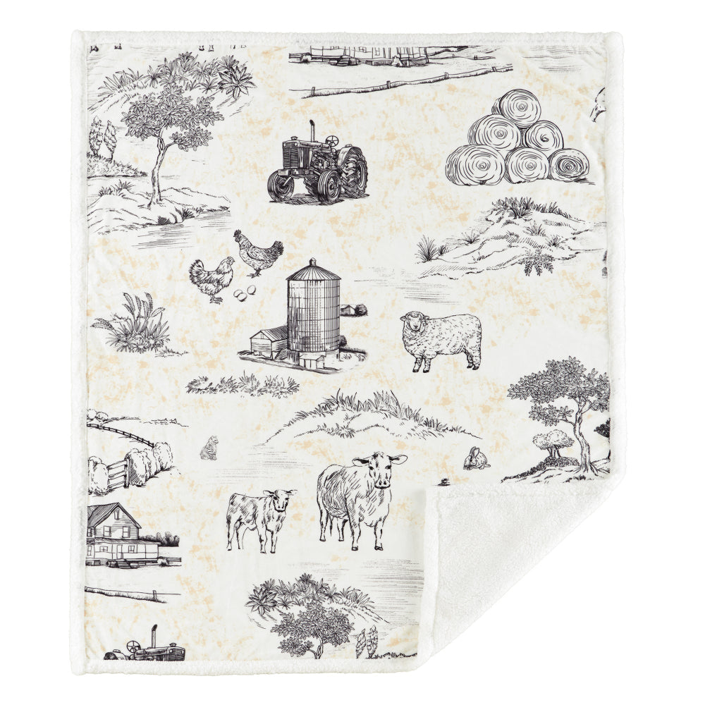Farm Life Campfire Sherpa Throw Throw