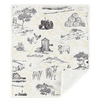 Farm Life Campfire Sherpa Throw Throw