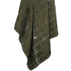 Stella Faux Silk Velvet Double Box Stitch Throw Fern Green Throw