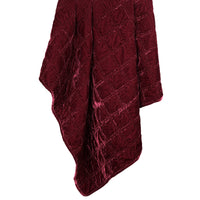 Stella Faux Silk Velvet Double Box Stitch Throw Garnet Red Throw