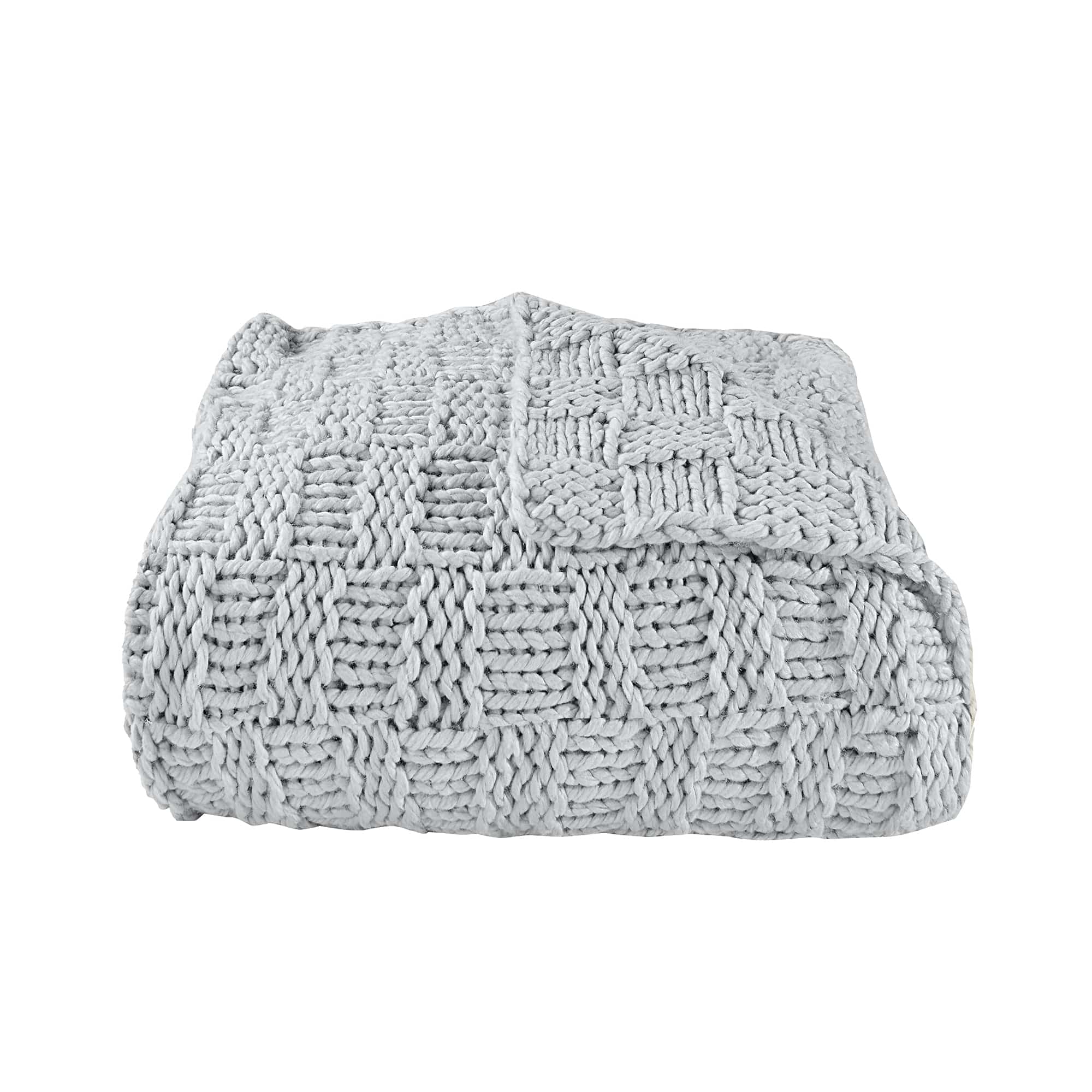 Chess Knit Throw Gray Throw