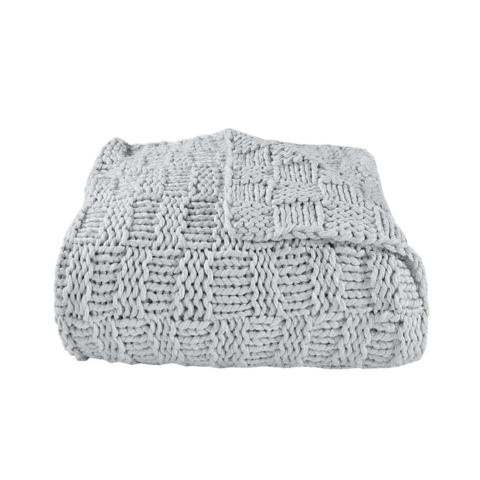 Chess Knit Throw Gray Throw