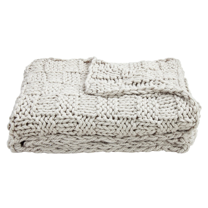 Chess Knit Throw Gray Throw