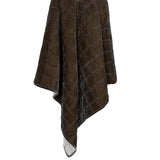Stella Faux Silk Velvet Double Box Stitch Throw Green Ochre Throw