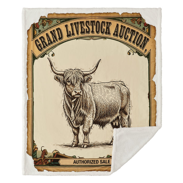 Highland Cow Campfire Sherpa Throw Throw