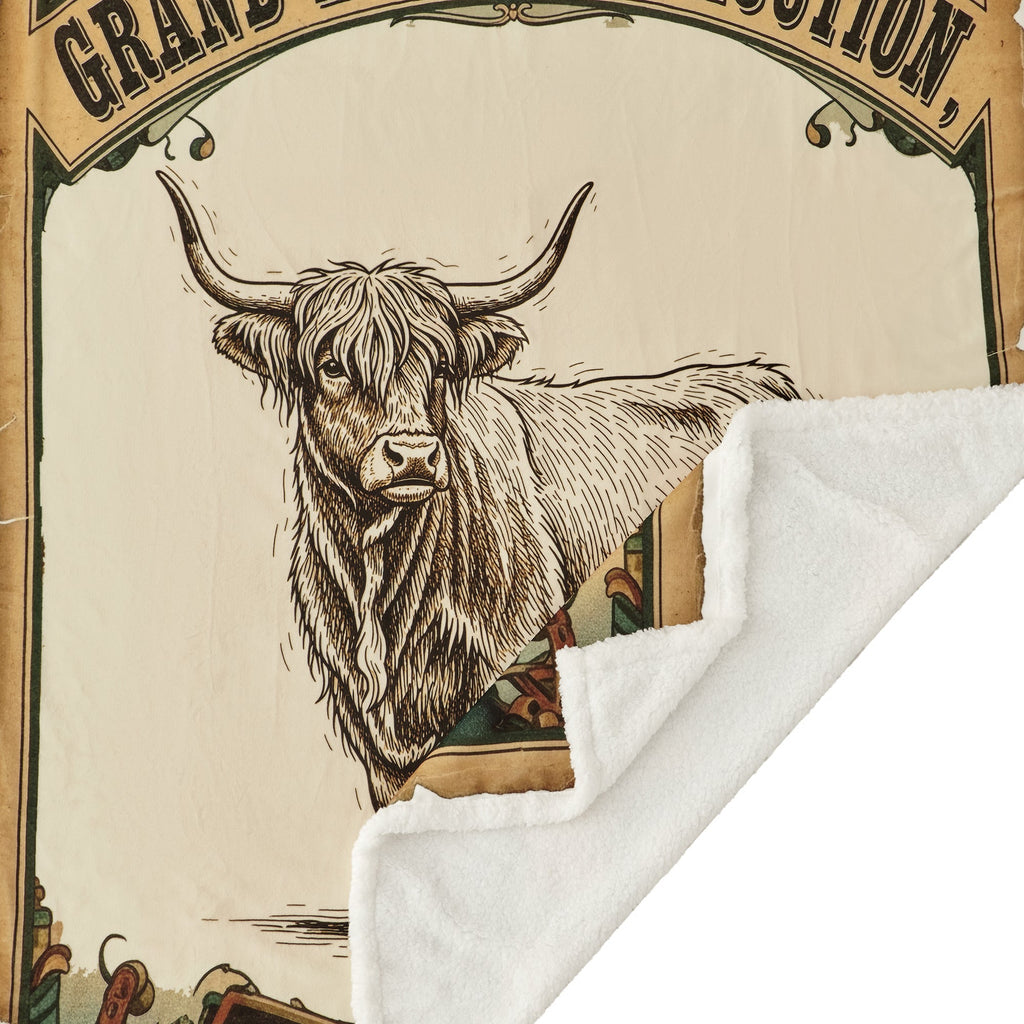 Highland Cow Campfire Sherpa Throw Throw