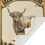 Highland Cow Campfire Sherpa Throw Throw