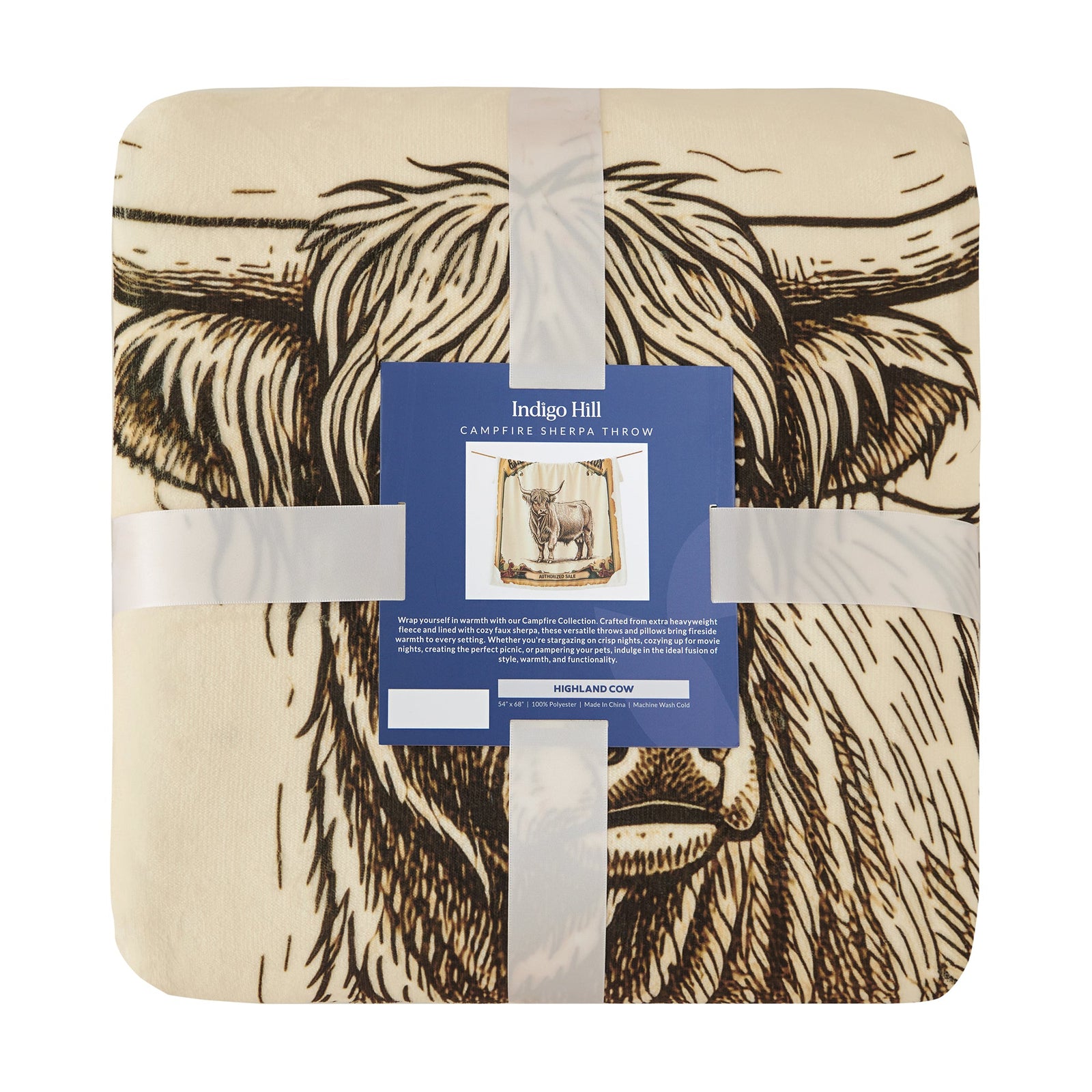 Highland Cow Campfire Sherpa Throw Throw