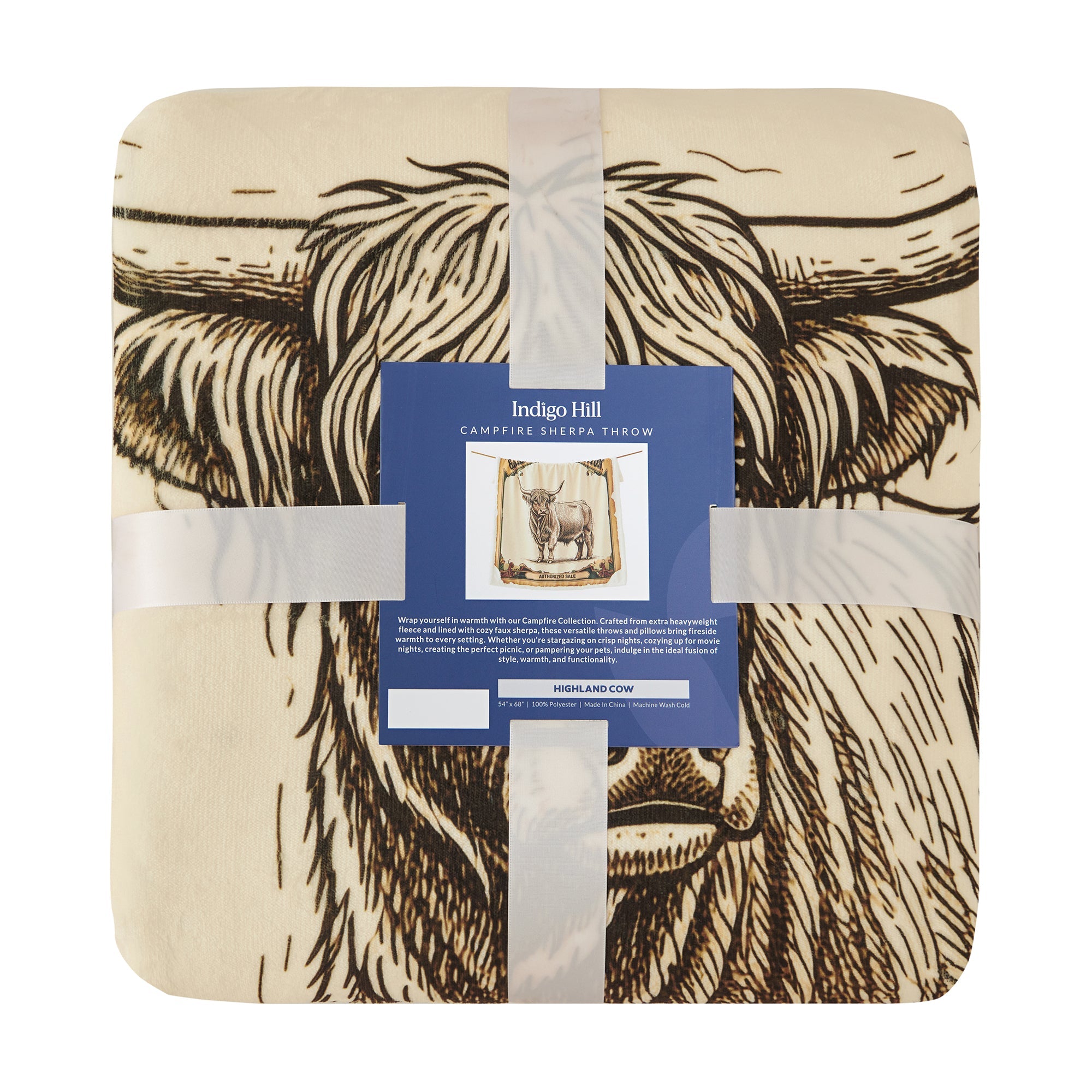 Highland Cow Campfire Sherpa Throw Throw