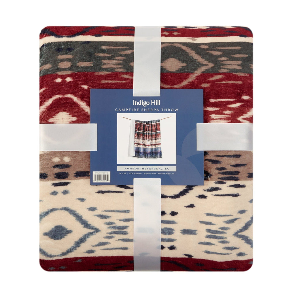Home on the Range Aztec Campfire Sherpa Throw Throw