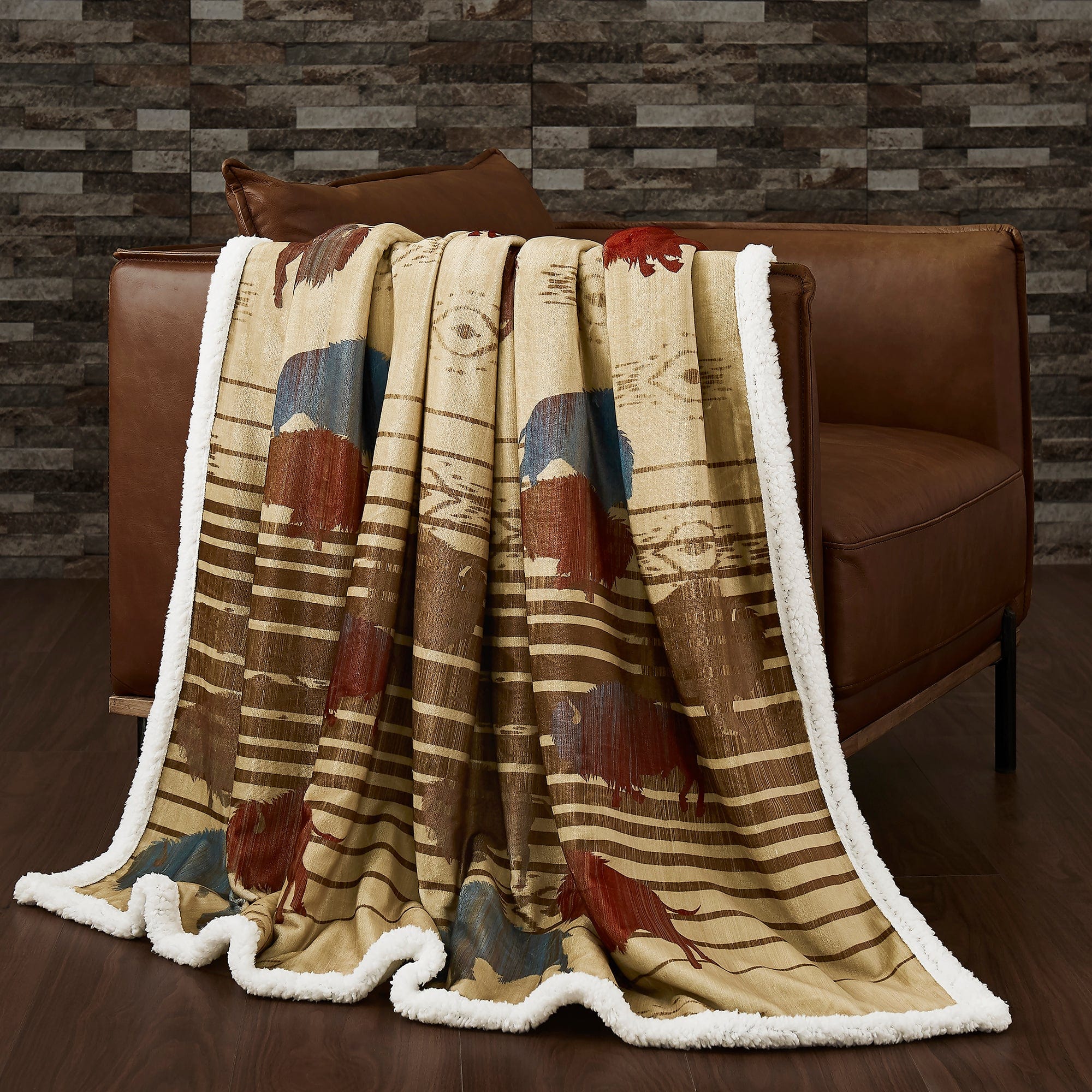 Home on the Range Campfire Sherpa Throw Throw