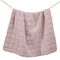 Stella Faux Silk Velvet Double Box Stitch Throw Lilac Throw