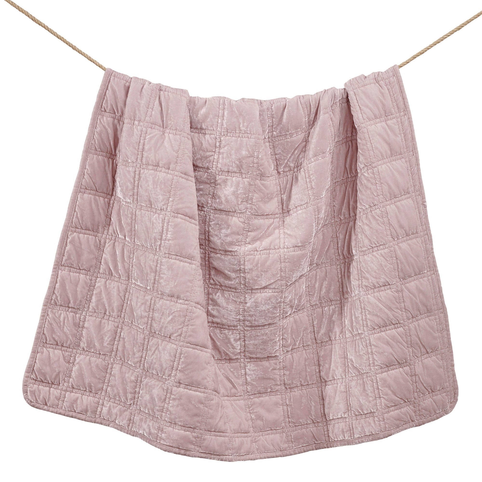 Stella Faux Silk Velvet Double Box Stitch Throw Lilac Throw