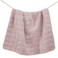 Stella Faux Silk Velvet Double Box Stitch Throw Lilac Throw