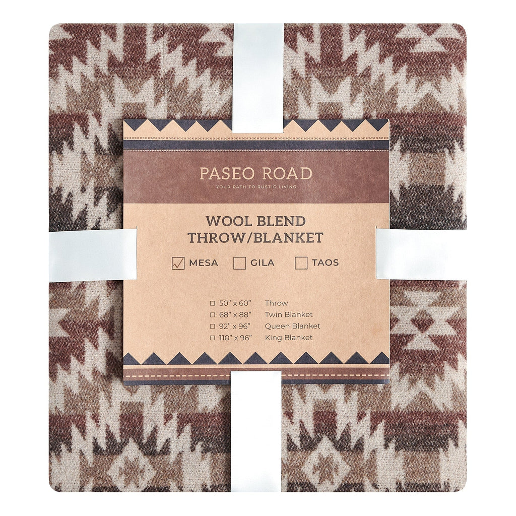 Mesa Wool Blend Blanket Set Throw