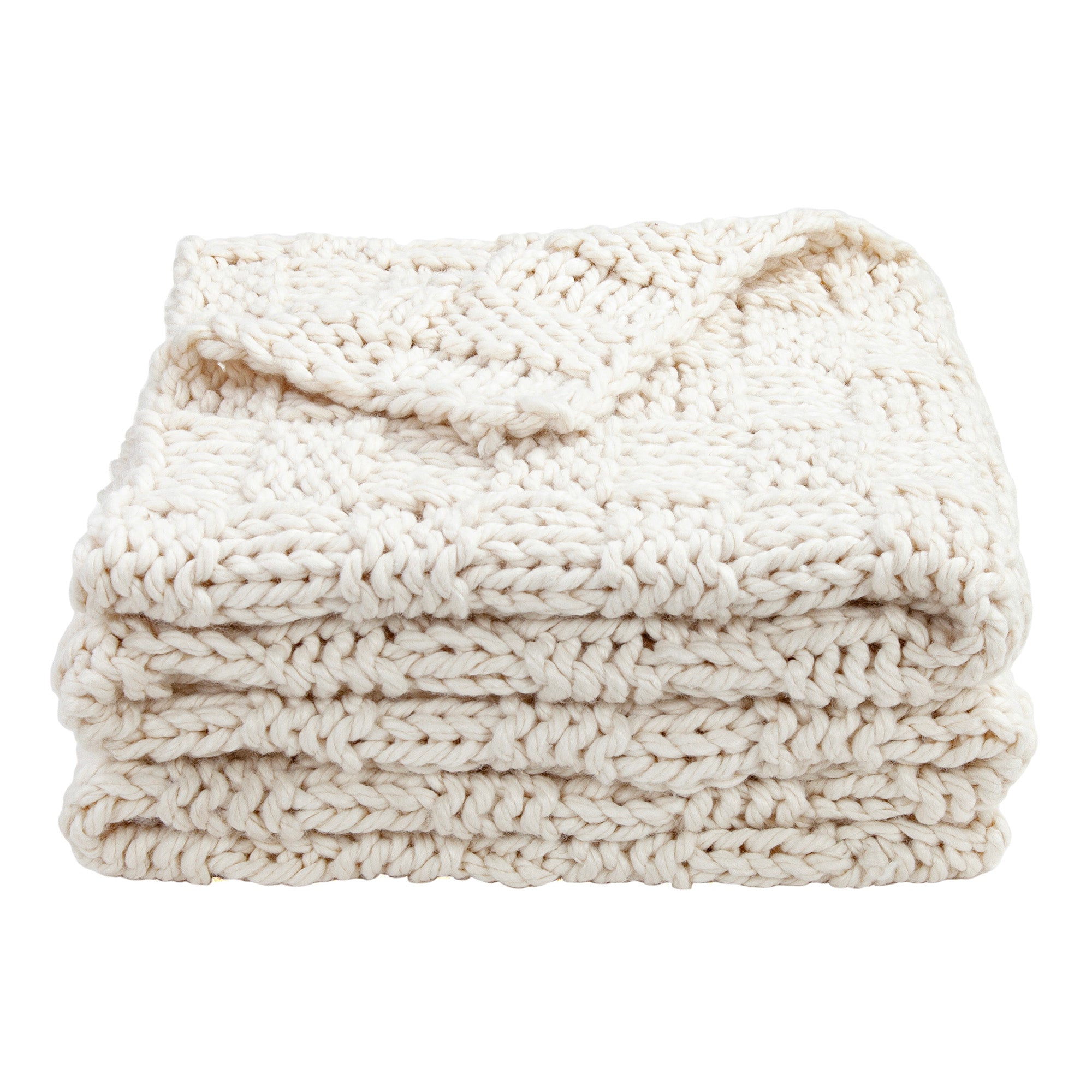 Chess Knit Throw Natural Throw