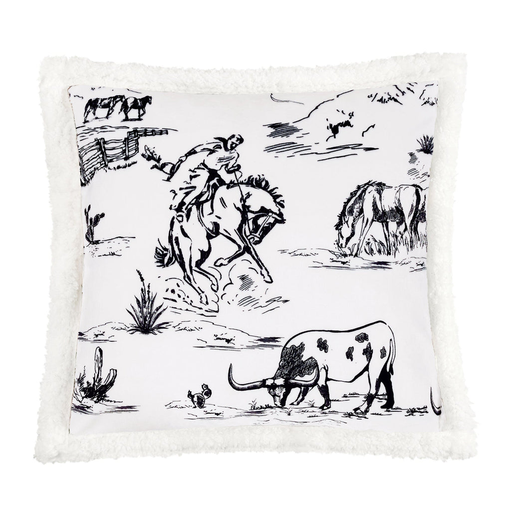 Ranch Life Western Toile Campfire Sherpa Throw Throw