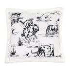 Ranch Life Western Toile Campfire Sherpa Throw Throw
