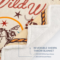 Retro Rodeo Campfire Sherpa Throw Throw