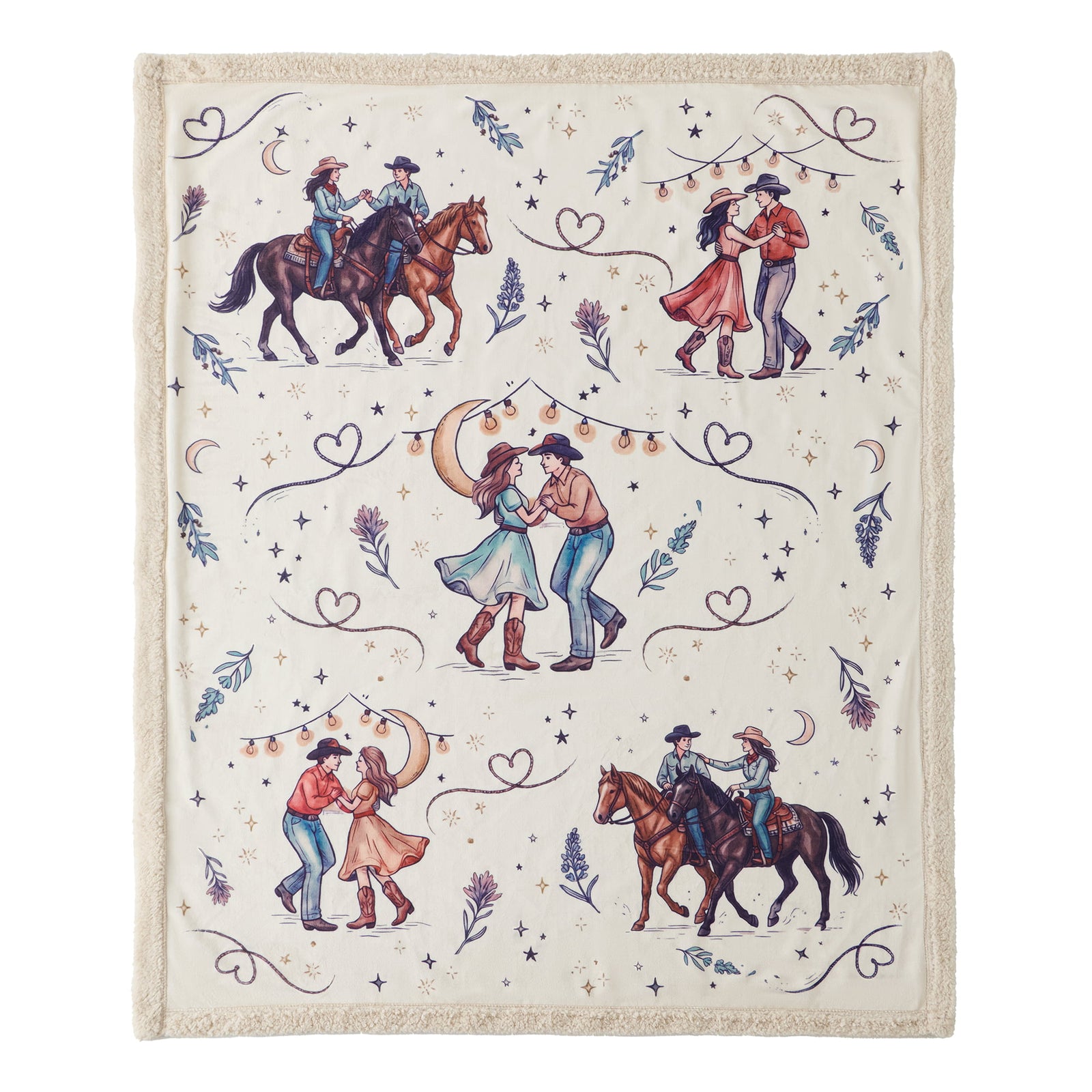 Rodeo Nights Campfire Sherpa Throw Throw