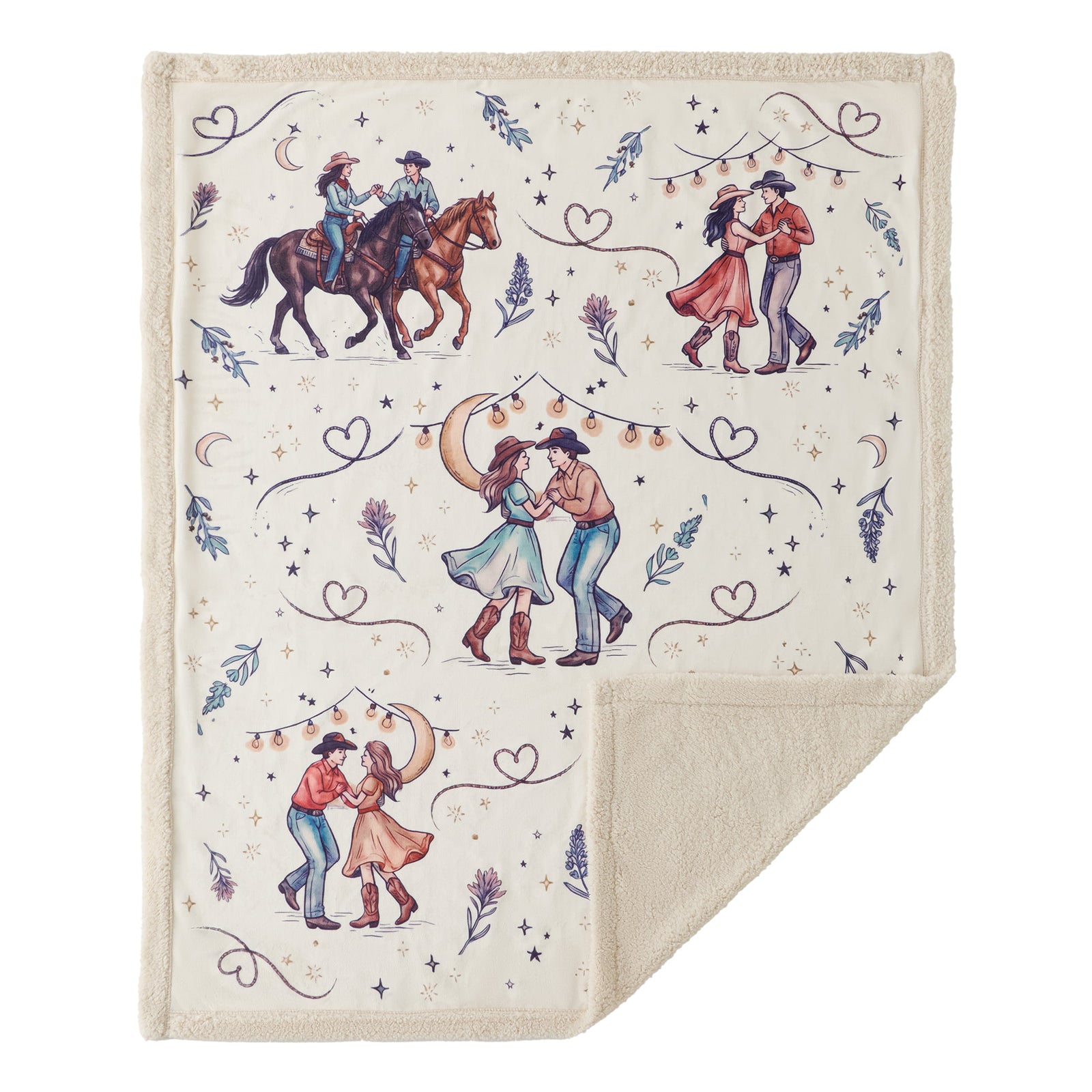 Rodeo Nights Campfire Sherpa Throw Throw