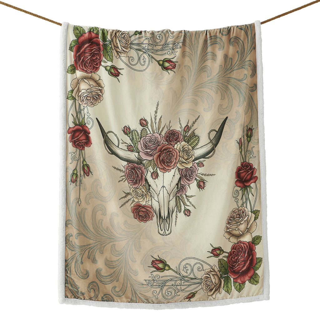 Rowena Longhorn Campfire Sherpa Throw Throw