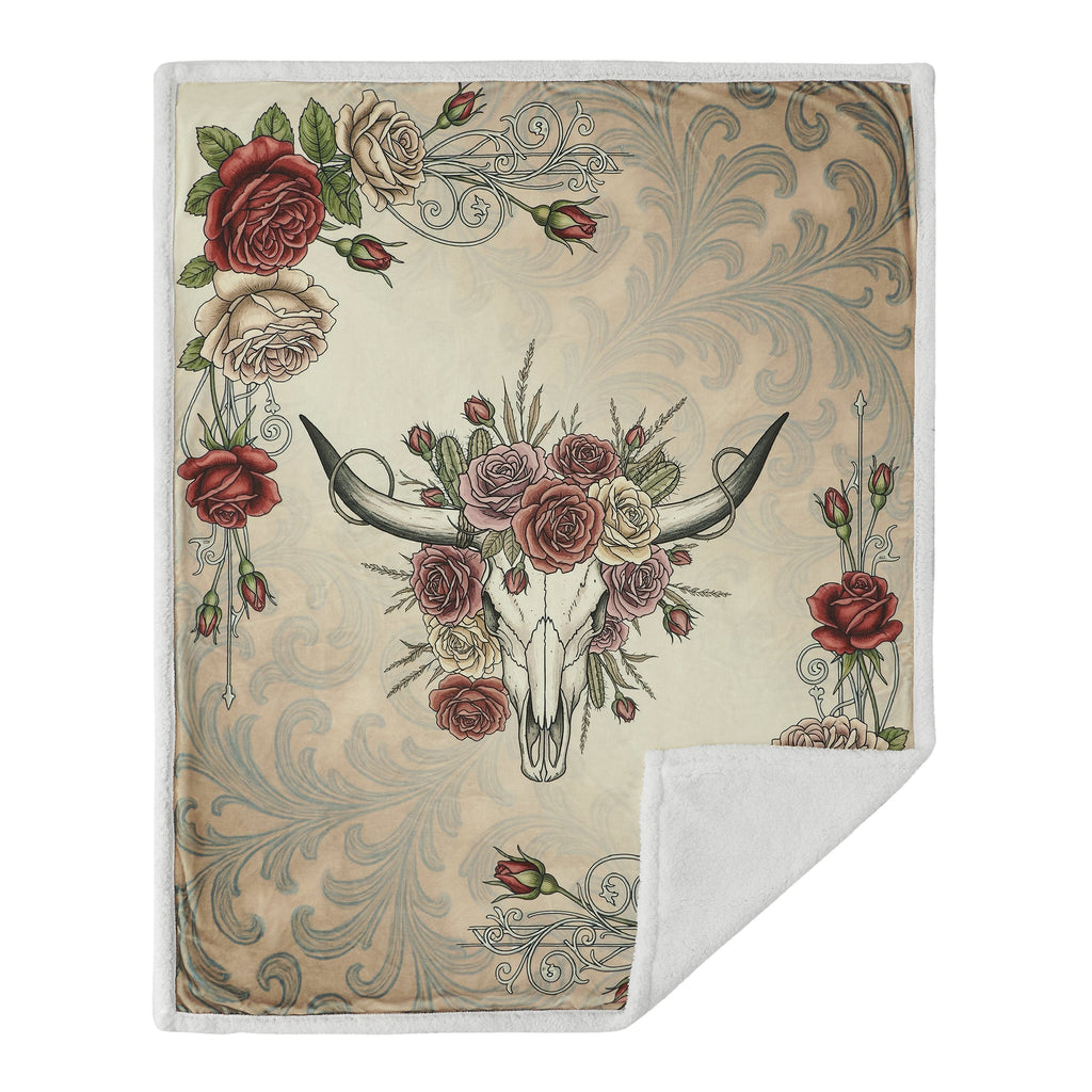 Rowena Longhorn Campfire Sherpa Throw Throw