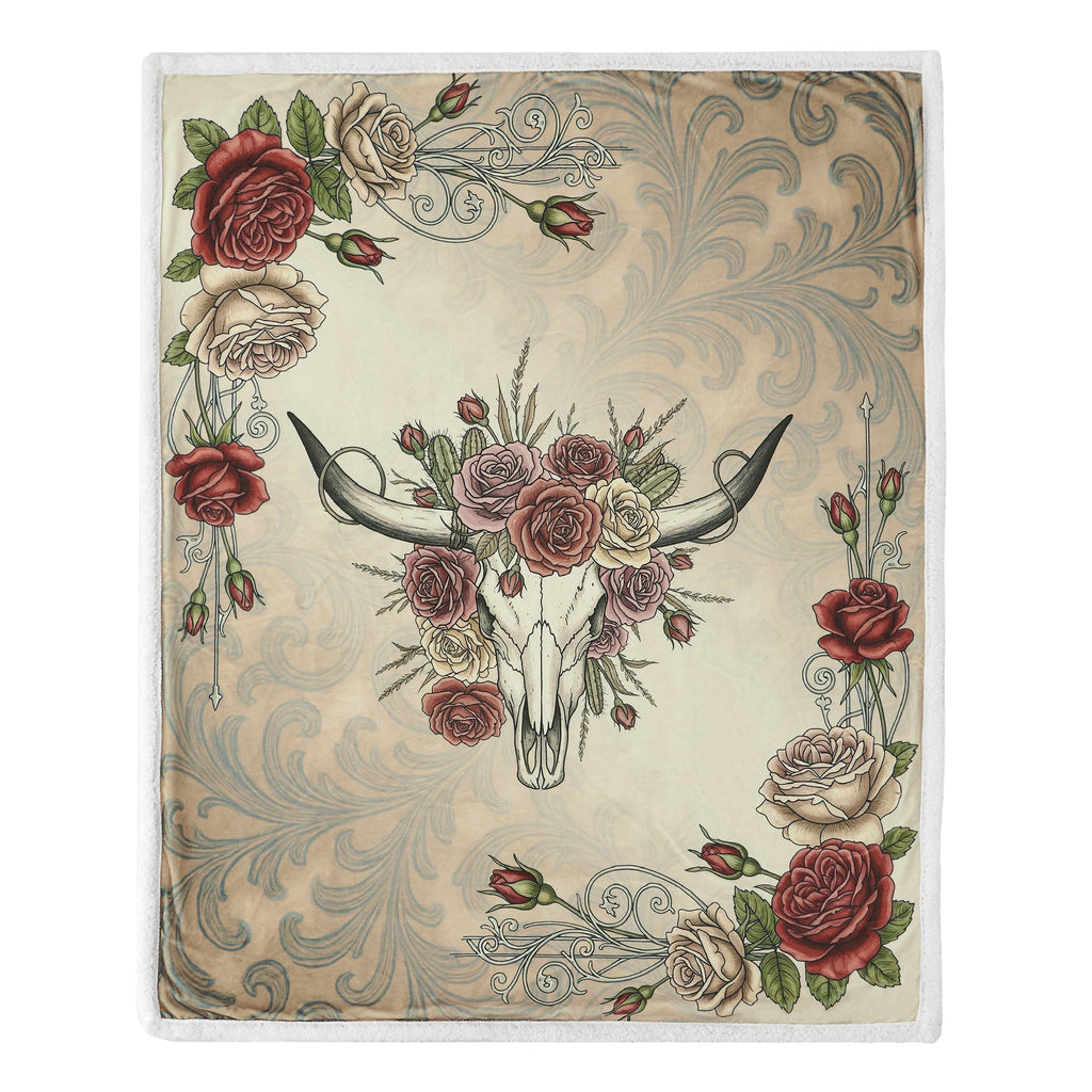 Rowena Longhorn Campfire Sherpa Throw Throw