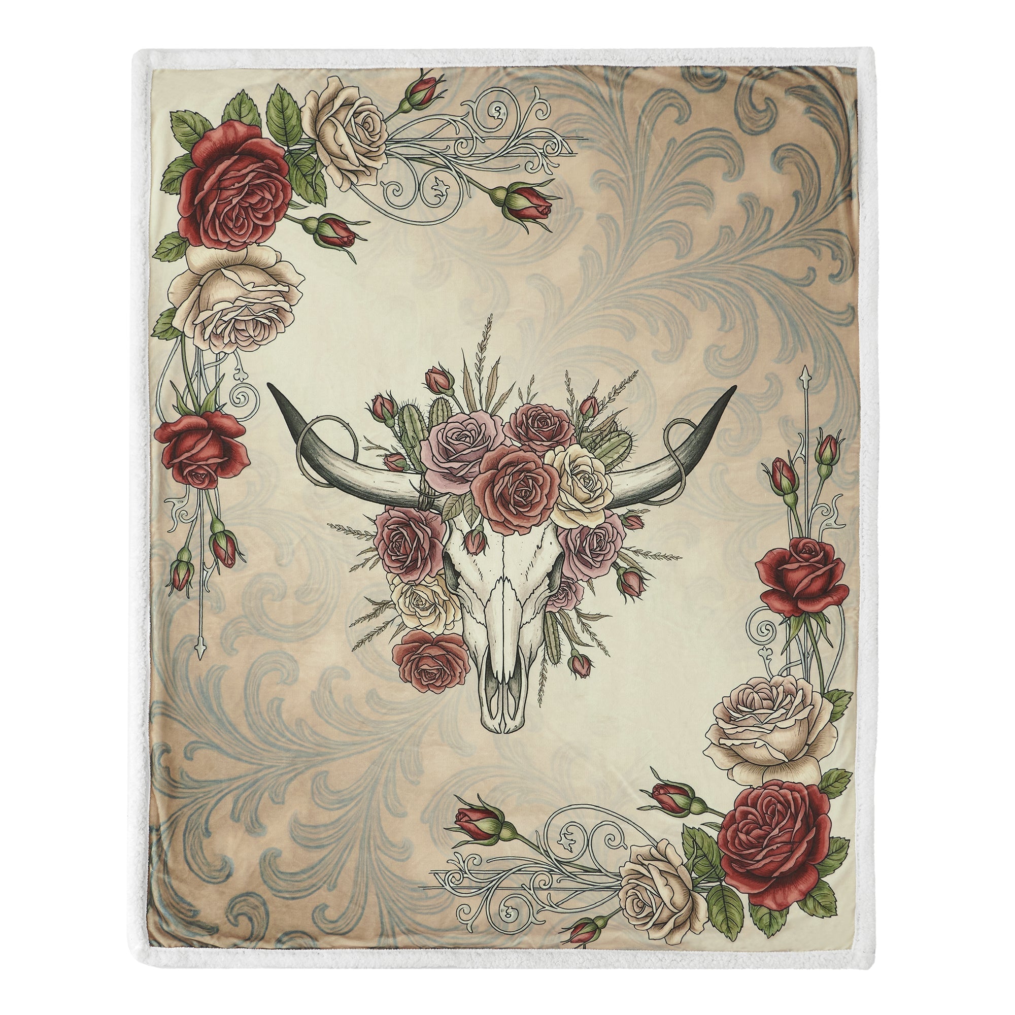 Rowena Longhorn Campfire Sherpa Throw Throw