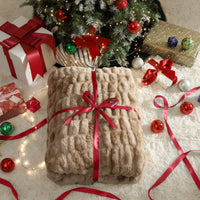 Ruched Rabbit Double-Sided Throw Throw