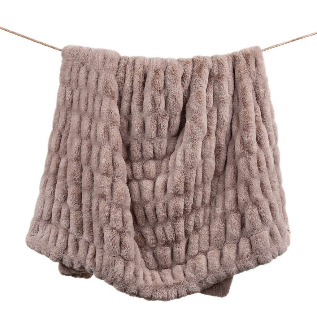 Ruched Rabbit Double-Sided Throw