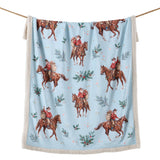 Santa on Horseback Campfire Sherpa Throw Throw
