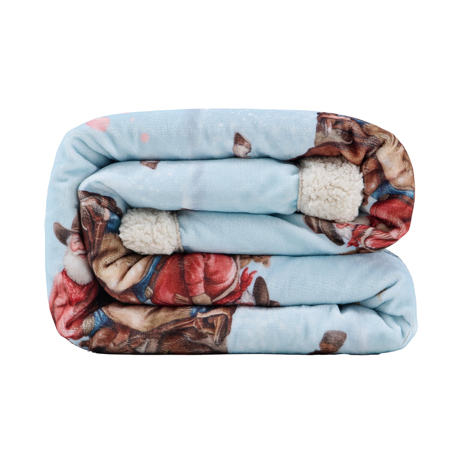 Santa on Horseback Campfire Sherpa Throw Throw