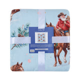 Santa on Horseback Campfire Sherpa Throw Throw