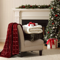 Stella Faux Silk Velvet Double Box Stitch Throw Throw