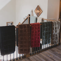 Stella Faux Silk Velvet Double Box Stitch Throw Throw