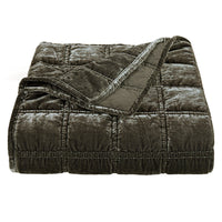 Stella Faux Silk Velvet Double Box Stitch Throw Throw