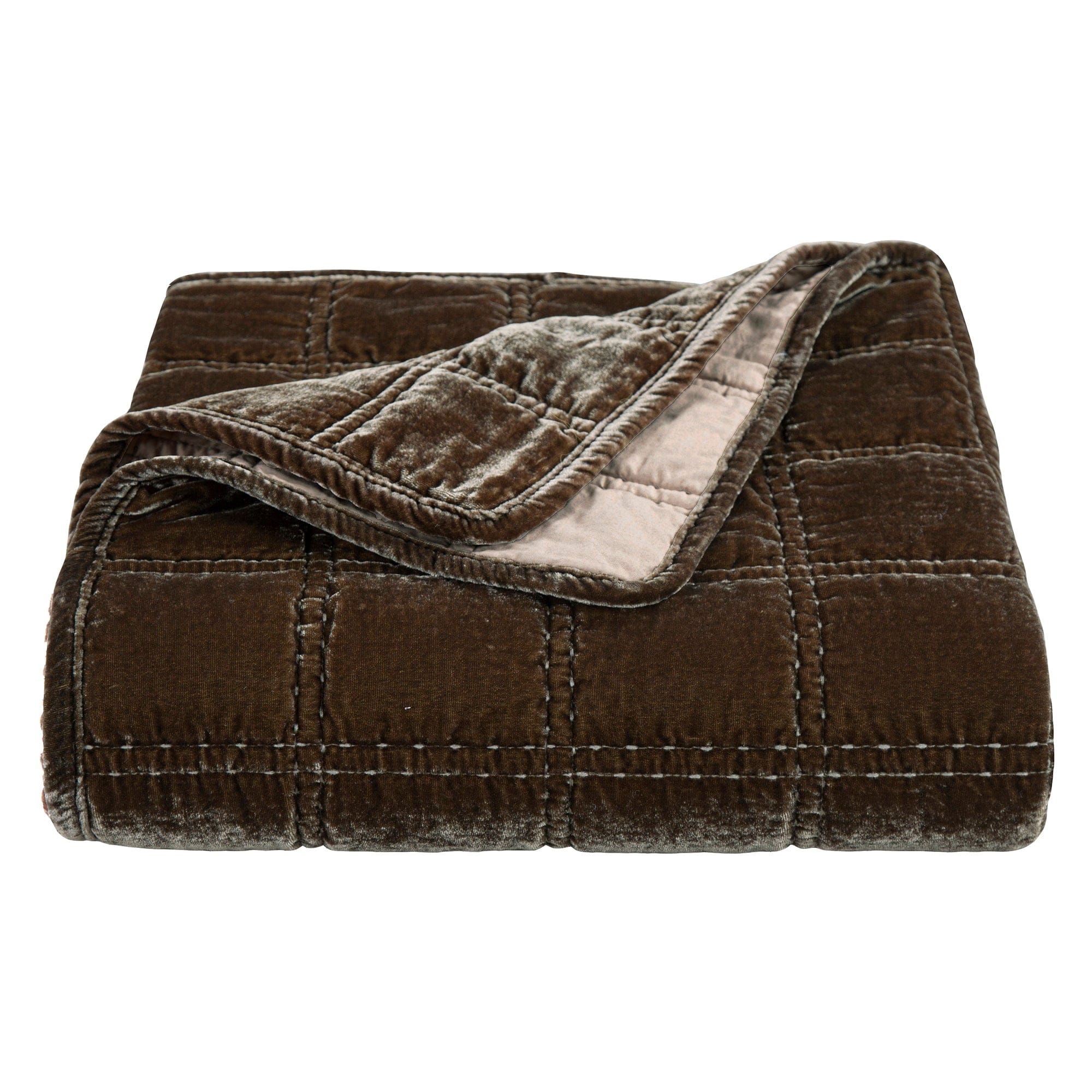 Stella Faux Silk Velvet Double Box Stitch Throw Throw