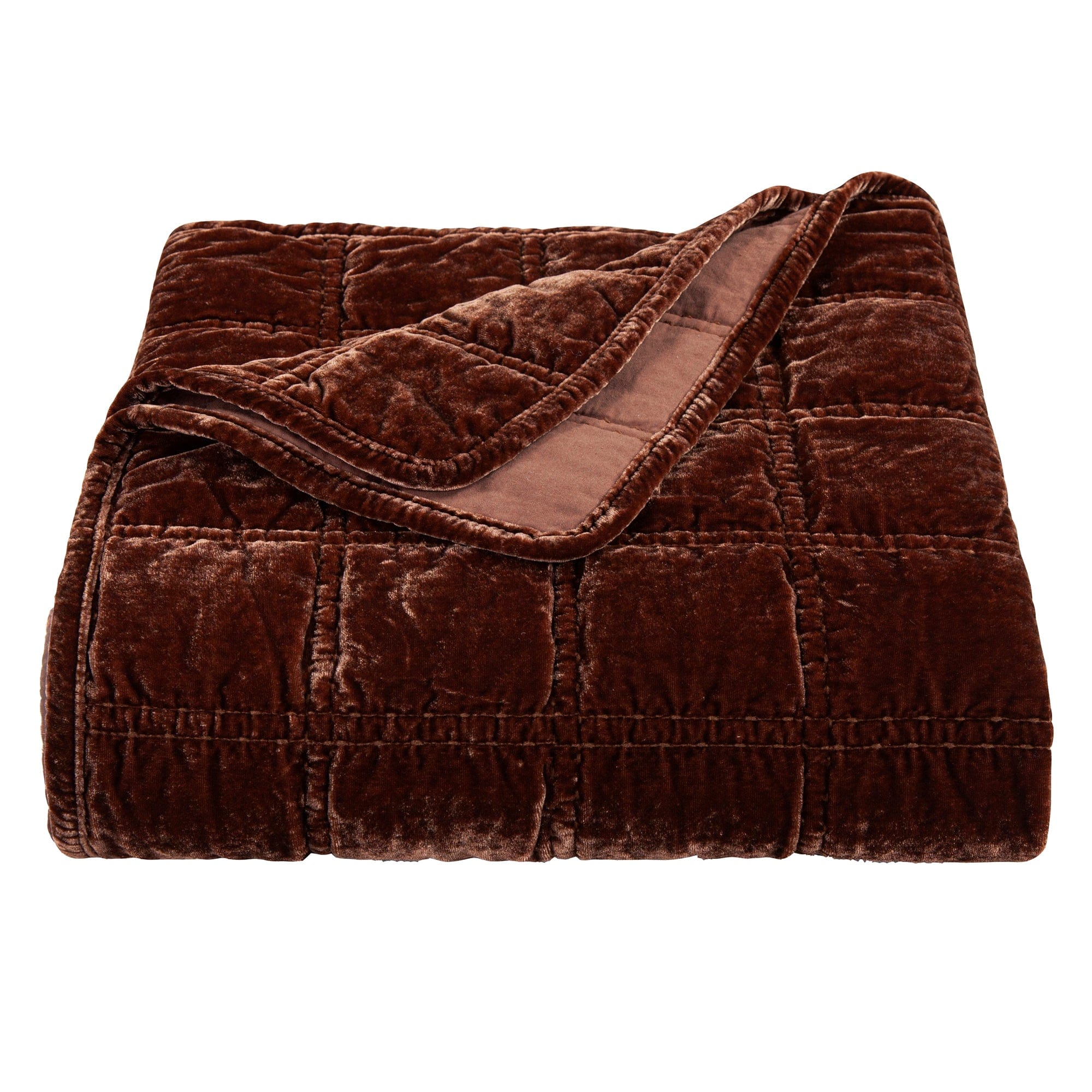 Stella Faux Silk Velvet Double Box Stitch Throw Throw