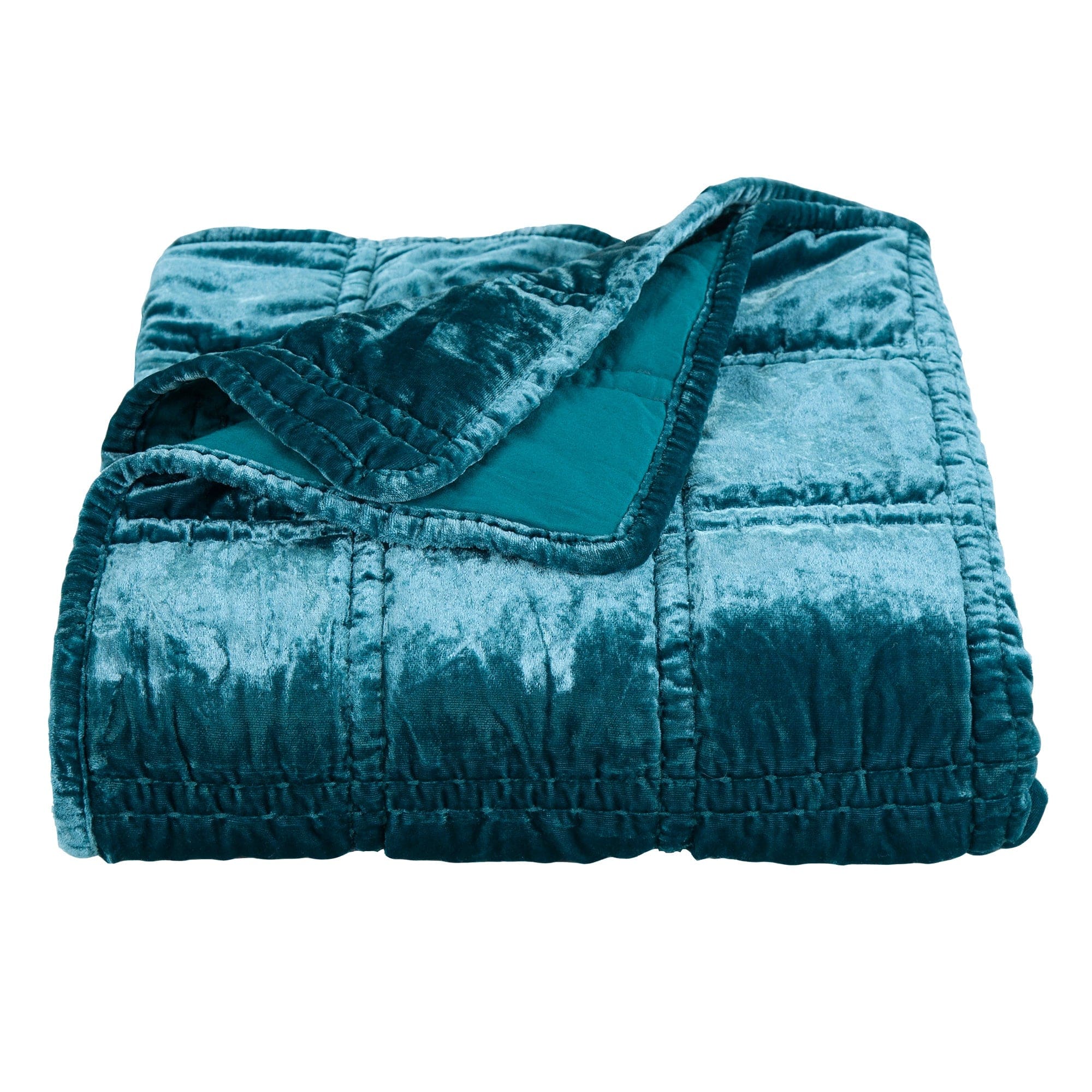 Stella Faux Silk Velvet Double Box Stitch Throw Throw