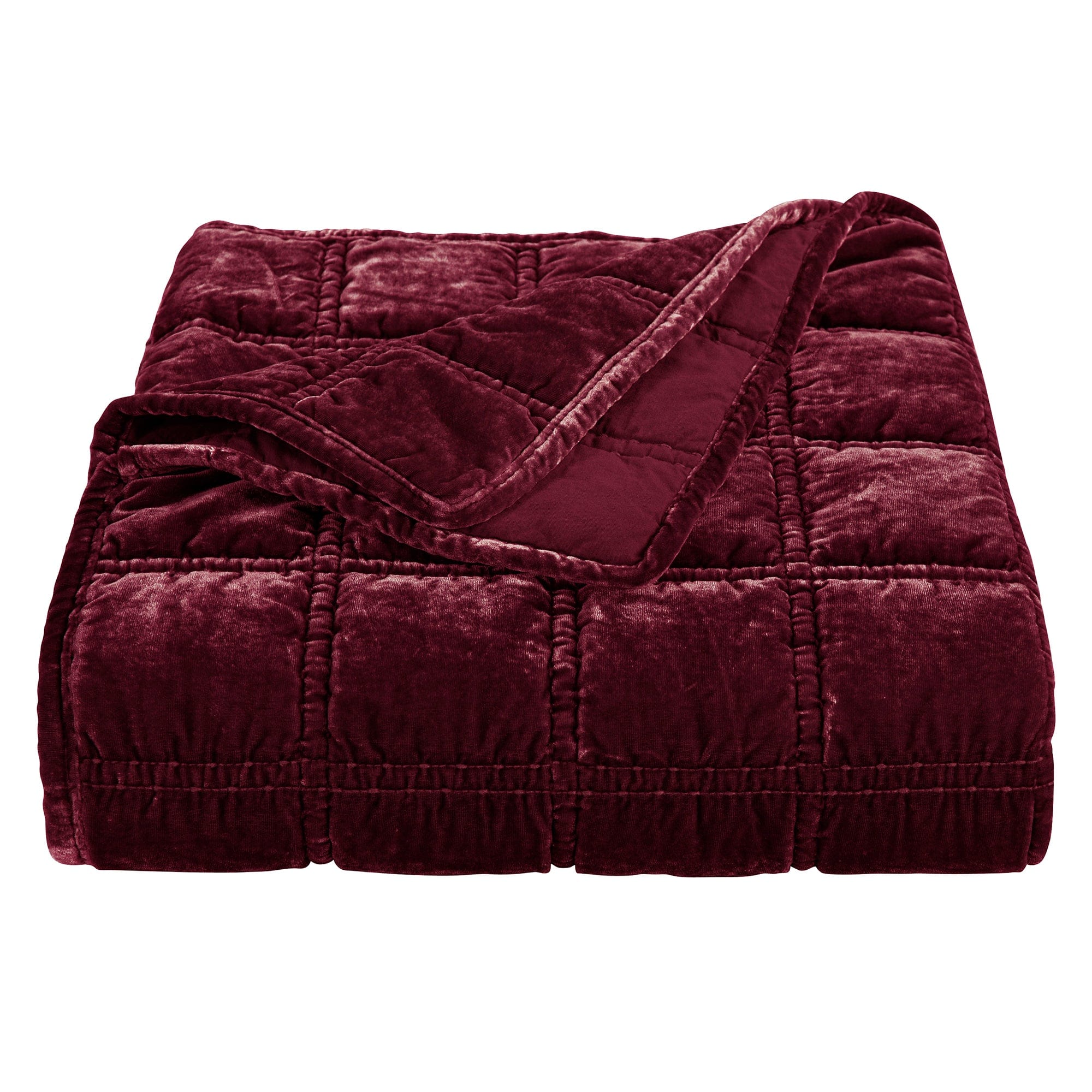 Stella Faux Silk Velvet Double Box Stitch Throw Throw