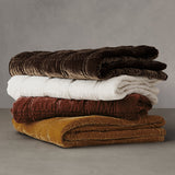 Stella Faux Silk Velvet Double Box Stitch Throw Throw