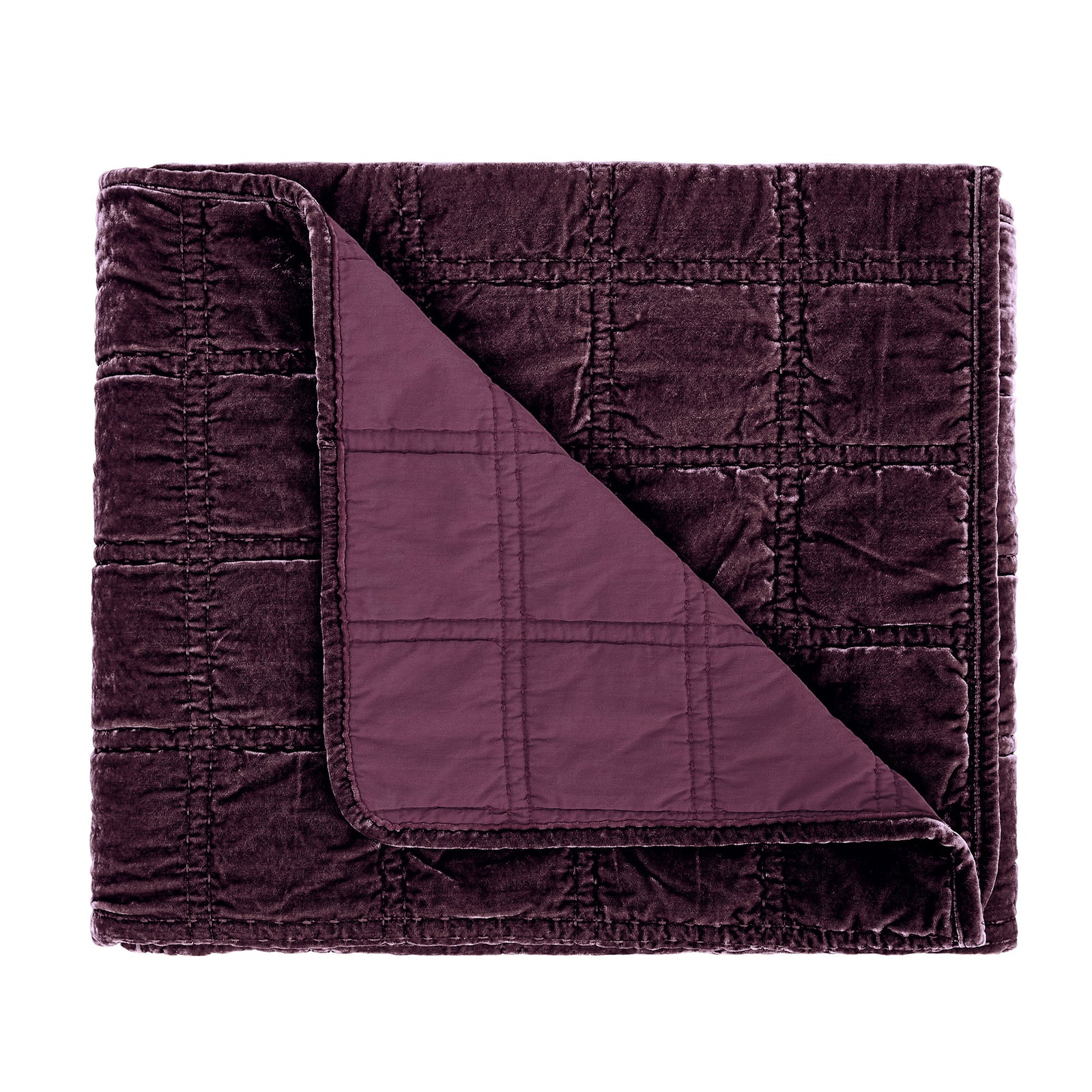 Stella Faux Silk Velvet Double Box Stitch Throw Throw