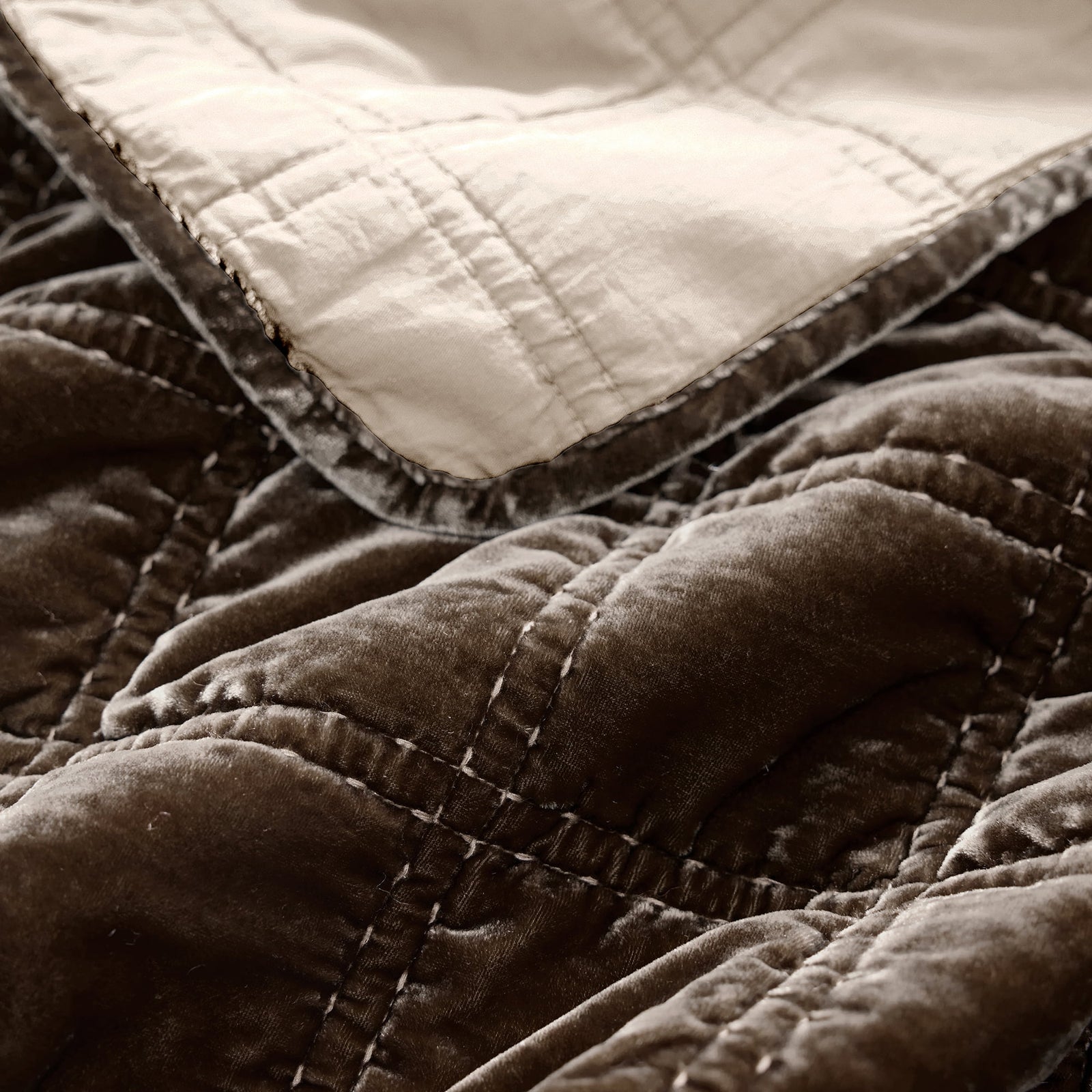 Stella Faux Silk Velvet Double Box Stitch Throw Throw