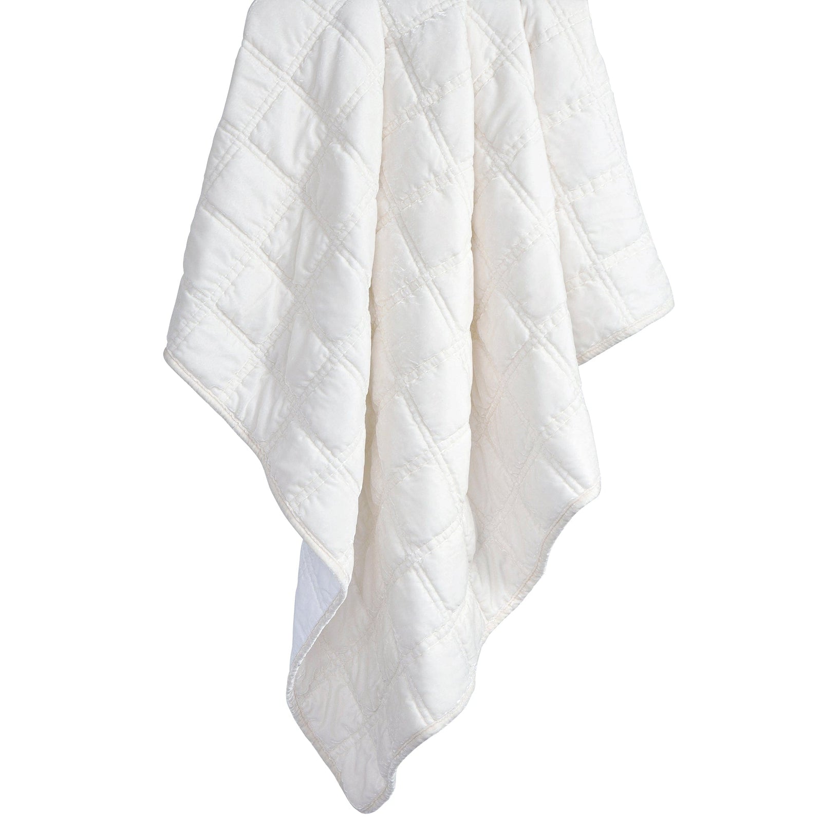 Stella Faux Silk Velvet Double Box Stitch Throw Stone Throw