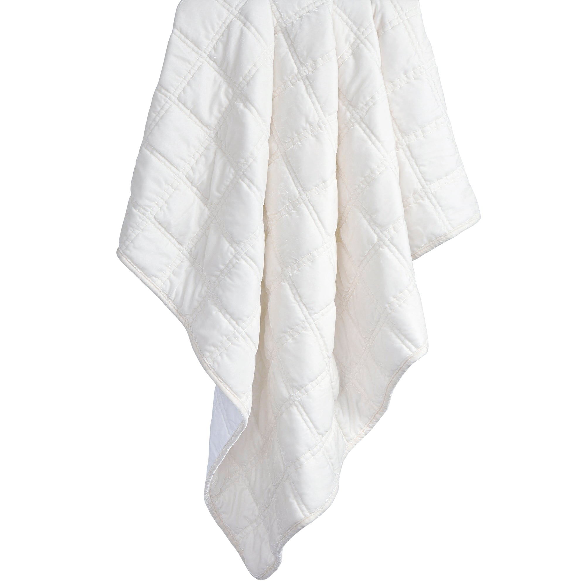 Stella Faux Silk Velvet Double Box Stitch Throw Stone Throw