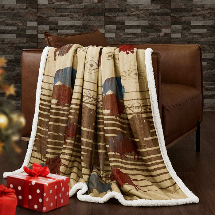 Home on the Range Campfire Sherpa Throw Throw Throw