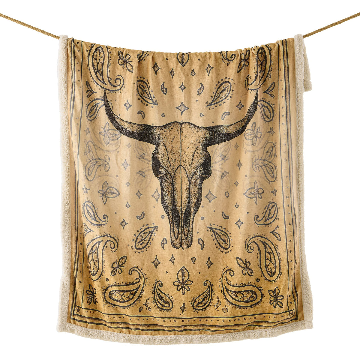 Marston Longhorn Campfire Sherpa Throw Throw Throw