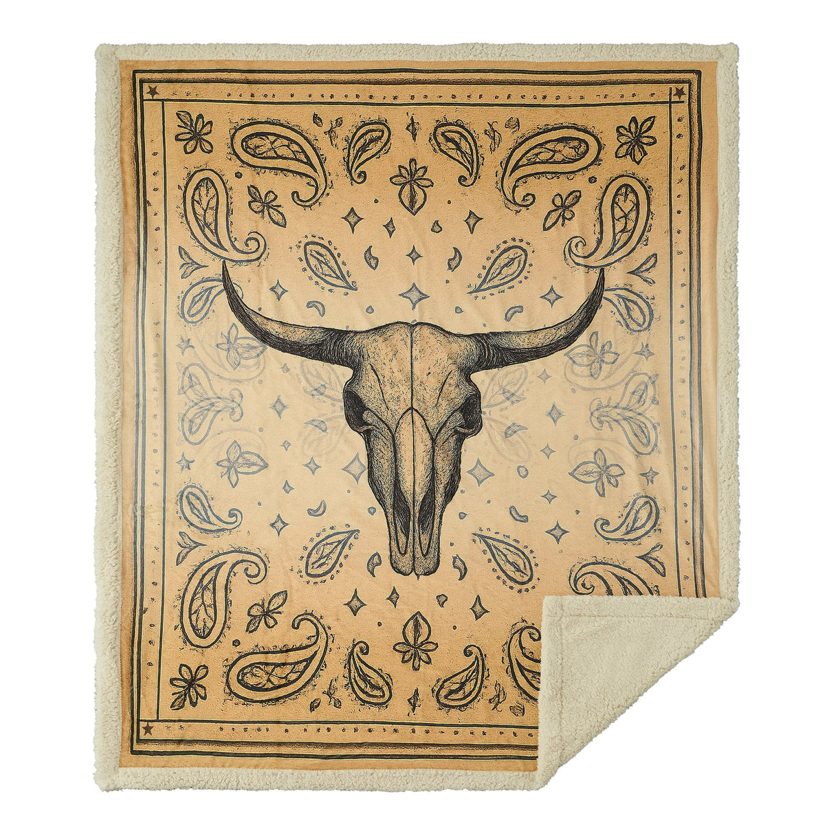Marston Longhorn Campfire Sherpa Throw Throw Throw
